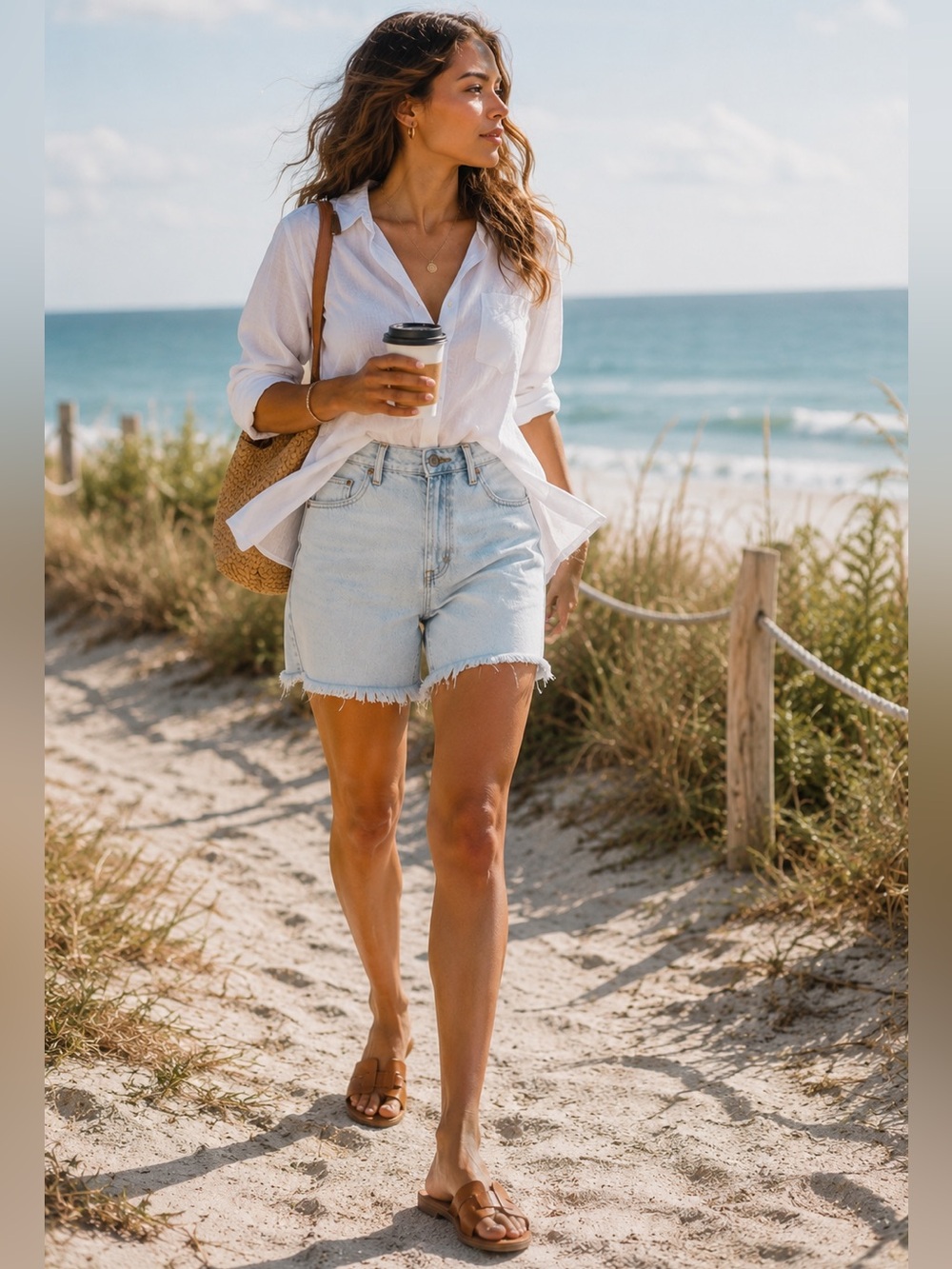Lee High Rise Light Wash Denim Bermuda Dad Shorts Raw Hem Size 27 NWT